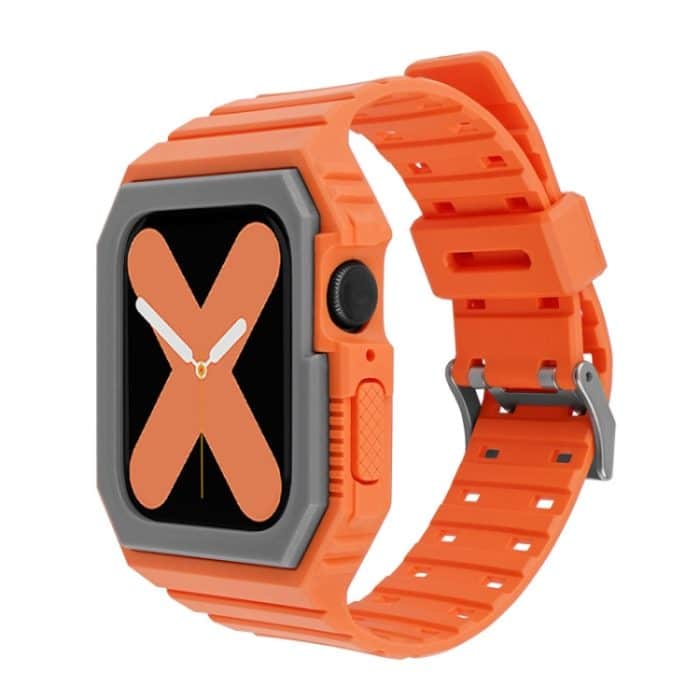 Silikonarmband mit Hülle für die Apple Watch-Serie, 7 41mm / 6&SE&5&4 40mm / 3&2&1 38mm, 7 45mm / 6&SE&5&4 44mm / 3&2&1 42mm – Bild 1