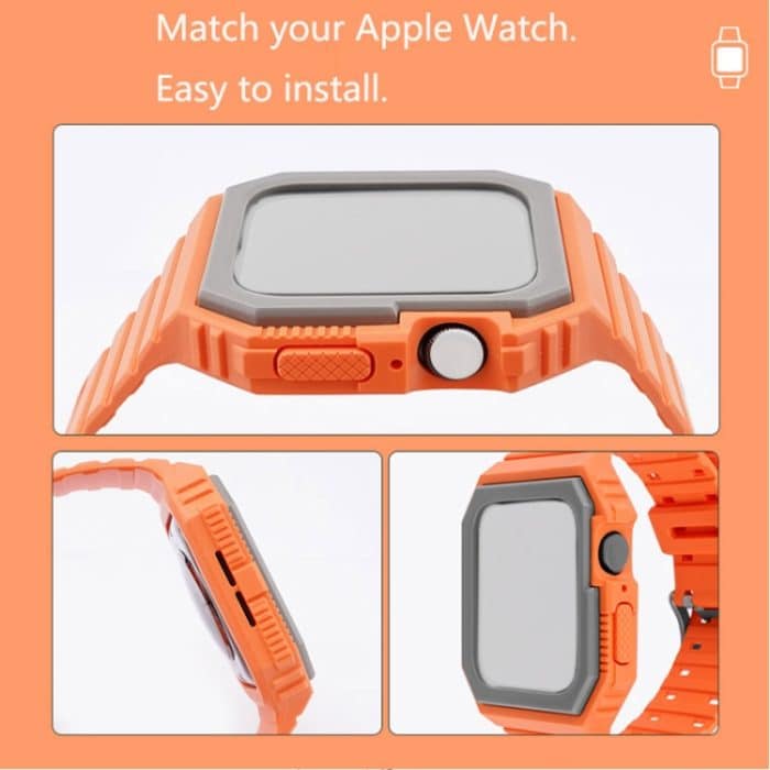Silikonarmband mit Hülle für die Apple Watch-Serie, 7 41mm / 6&SE&5&4 40mm / 3&2&1 38mm, 7 45mm / 6&SE&5&4 44mm / 3&2&1 42mm – Bild 10