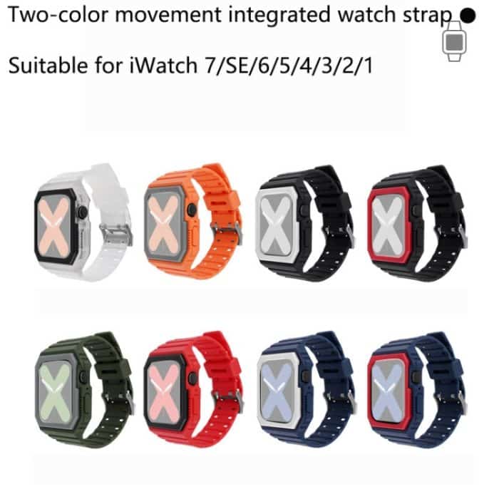 Silikonarmband mit Hülle für die Apple Watch-Serie, 7 41mm / 6&SE&5&4 40mm / 3&2&1 38mm, 7 45mm / 6&SE&5&4 44mm / 3&2&1 42mm – Bild 14