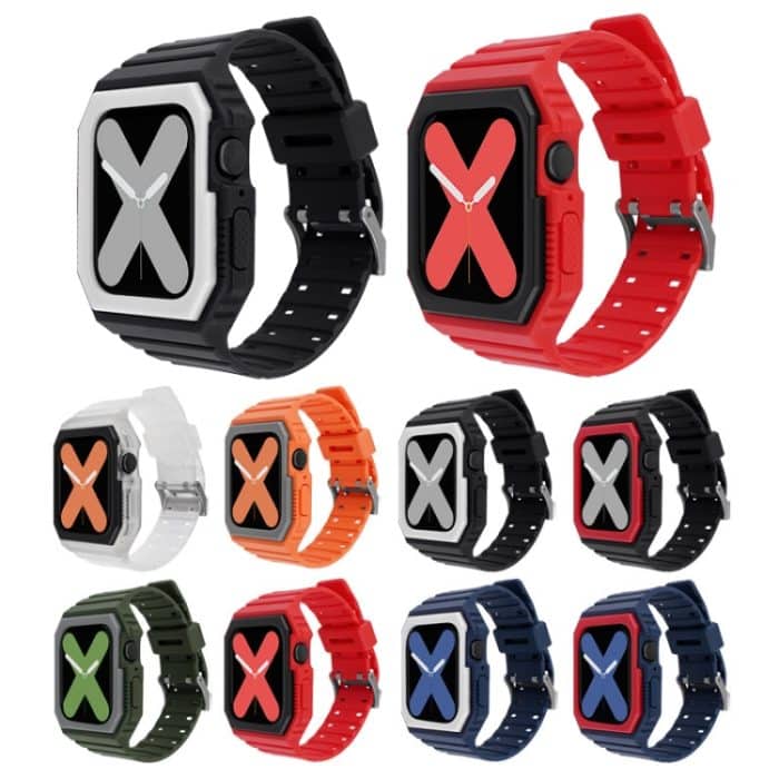 Silikonarmband mit Hülle für die Apple Watch-Serie, 7 41mm / 6&SE&5&4 40mm / 3&2&1 38mm, 7 45mm / 6&SE&5&4 44mm / 3&2&1 42mm – Bild 2