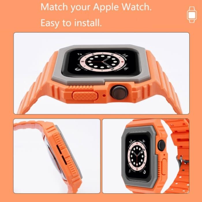 Silikonarmband mit Hülle für die Apple Watch-Serie, 7 41mm / 6&SE&5&4 40mm / 3&2&1 38mm, 7 45mm / 6&SE&5&4 44mm / 3&2&1 42mm – Bild 4
