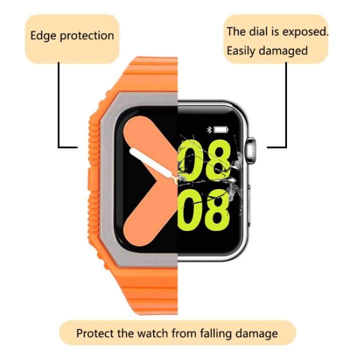 Silikonarmband mit Hülle für die Apple Watch-Serie, 7 41mm / 6&SE&5&4 40mm / 3&2&1 38mm, 7 45mm / 6&SE&5&4 44mm / 3&2&1 42mm – Bild 7