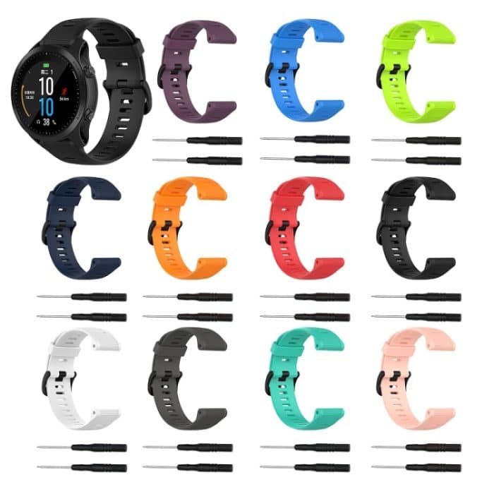 Für Garmin Forerunner945 / fenix5 Plus / Approach S60 Monochromes Silikon-Uhrenarmband, Black, White, Orange, Pink, Red, Lake Blue, Grey, Blue, Lime, Purple, midnight blue – Bild 6