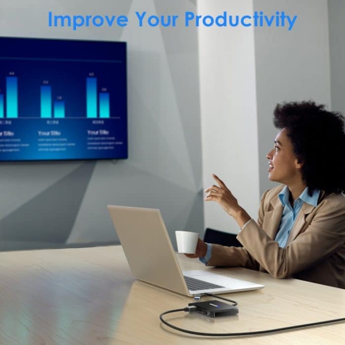 WAVLINK WL-UG69DH2 Dual-Monitor-USB+Typ-C-auf-Dual-4K-HD-DisplayPort-Adapter-Splitter – Bild 6