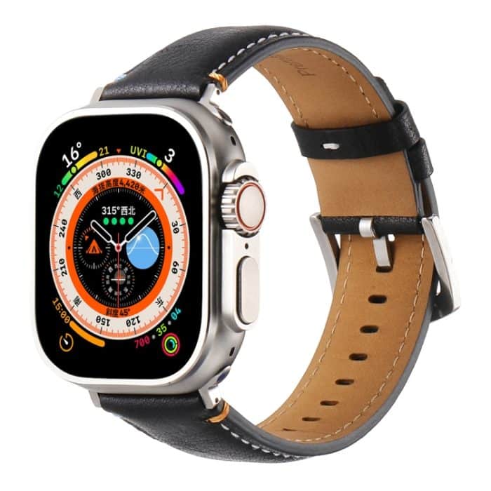 SYA002699701A.jpg Genähtes Uhrenarmband aus echtem Leder, For Apple Watch 46mm / 49mm / 45mm / 44mm, For Apple Watch 42mm / 41mm / 40mm / 38mm – Bild 1