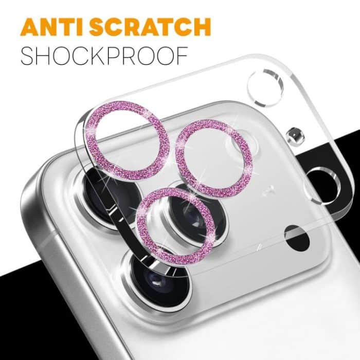 NORTHJO Kameraobjektivschutz Glitzerring 3D Hartglasfolie, For iPhone 16 Pro / 16 Pro Max, For iPhone 16 / 16 Plus – Bild 3