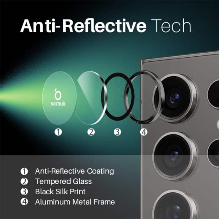 NORTHJO Kameraobjektivschutz CD Metallring Hartglasfolie – Bild 3
