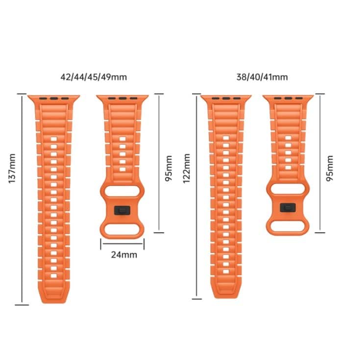 Crawler Splayed 8-förmige Schnalle Silikon Uhrenarmband, For Apple Watch 46mm / 49mm / 45mm / 44mm, For Apple Watch 42mm / 41mm / 40mm / 38mm – Bild 4