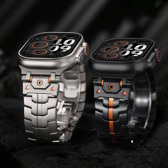 Uhrenarmband aus Metall mit Sicherheitsschnalle aus Edelstahl von Iron Man, For Apple Watch 46mm / 49mm / 45mm / 44mm, For Apple Watch 42mm / 41mm / 40mm / 38mm – Bild 3