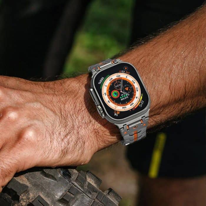 Uhrenarmband aus Metall mit Sicherheitsschnalle aus Edelstahl von Iron Man, For Apple Watch 46mm / 49mm / 45mm / 44mm, For Apple Watch 42mm / 41mm / 40mm / 38mm – Bild 5