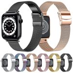 Hyphose-Schnalle, Milanaise-Uhrenarmband aus Metall, For Apple Watch 46mm / 49mm / 45mm / 44mm, For Apple Watch 42mm / 41mm / 40mm / 38mm – Bild 2