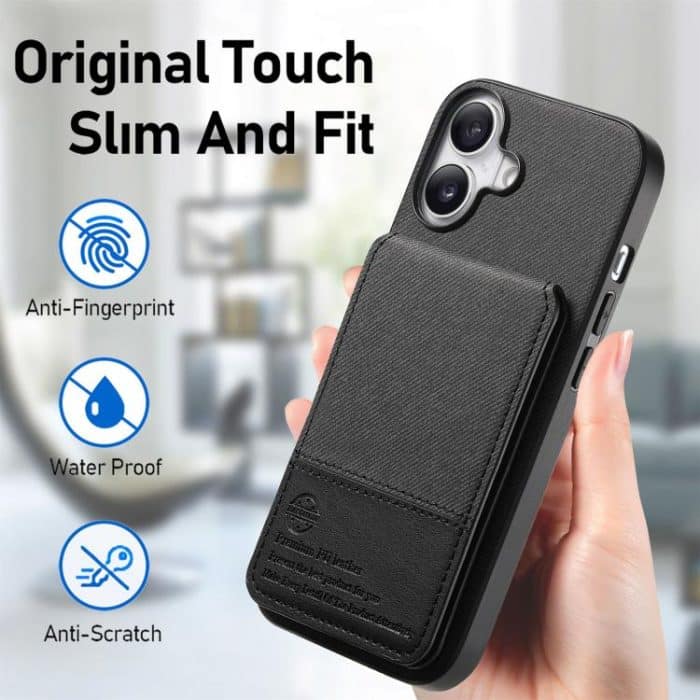 Twill Fabric Leather Vertical Flip RFID Card Bag Phone Case, For iPhone 11 Pro, For iPhone X / XS – Bild 6