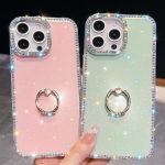 Rhinestone Glitter TPU Ring Holder Anti-fall Phone Case, For iPhone 16, For iPhone 15 Pro Max, For iPhone 15 Pro, For iPhone 15 – Bild 3