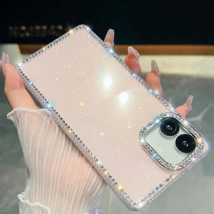 SYA002929617A.jpg Rhinestone Glitter TPU 4-corners Anti-fall Phone Case – Bild 1