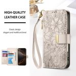 Flowers Leaves Zipper Wallet Leather Phone Case with Strap – Bild 4