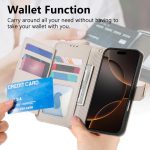 Flowers Leaves Zipper Wallet Leather Phone Case with Strap – Bild 6