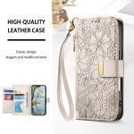 Flowers Leaves Zipper Wallet Leather Phone Case with Strap – Bild 4