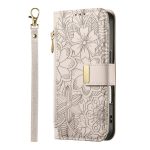 Flowers Leaves Zipper Wallet Leather Phone Case with Strap – Bild 2