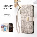 Flowers Leaves Zipper Wallet Leather Phone Case with Strap, For iPhone 15 Pro Max, For iPhone 15 Pro, For iPhone 15 Plus, For iPhone 15 – Bild 4