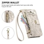 Flowers Leaves Zipper Wallet Leather Phone Case with Strap, For iPhone 15 Pro Max, For iPhone 15 Pro, For iPhone 15 Plus, For iPhone 15 – Bild 5