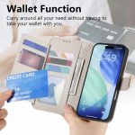 Flowers Leaves Zipper Wallet Leather Phone Case with Strap, For iPhone 16 Pro Max, For iPhone 16 Pro, For iPhone 16 Plus, For iPhone 16 – Bild 6