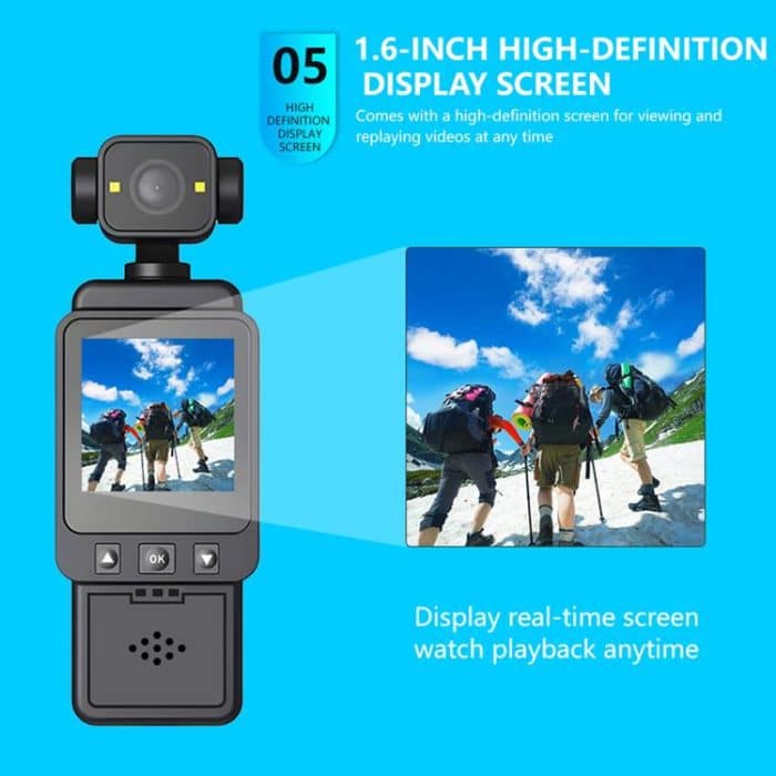 1080P Ultra-HD Clip Pocket Vlog Camera WiFi Portable Video Recorder Camera – Bild 12