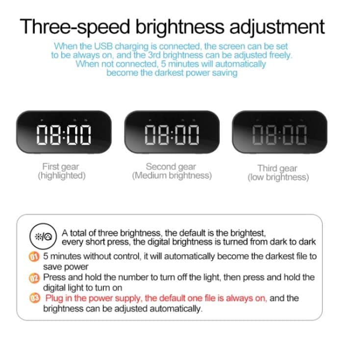 AEC BT506 Lautsprecher mit Wirror, LED-Uhranzeige, Dual-Wecker, Schlummerfunktion, HD-Freisprechfunktion, HiFi-Stereoanlage. – Bild 5