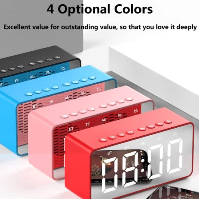 AEC BT506 Lautsprecher mit Wirror, LED-Uhranzeige, Dual-Wecker, Schlummerfunktion, HD-Freisprechfunktion, HiFi-Stereoanlage. – Bild 10