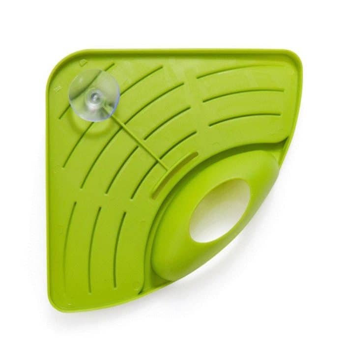 Praktisches Küchenspüle-Eckregal, Schwammhalter, wandmontiertes Tablett – Bild 5