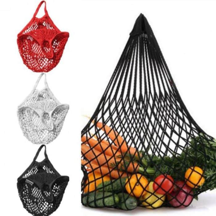 2 PCS Mesh Einkaufstasche Wiederverwendbare String Obst Lagerung Handtasche Totes Frauen Einkaufen Mesh Net Gewebte Tasche Shop Lebensmittel einkaufstasche – Bild 3