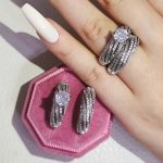 2 Stück Damen Vintage 925 Silber Diamant-Ehering – Bild 5