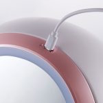 Staubdichte tragbare Kosmetik-Aufbewahrungsbox für den Schreibtisch mit Spiegel, White Single Mirror, White Mirror With Light, Pink Single Mirror, Pink Mirror With Light – Bild 4