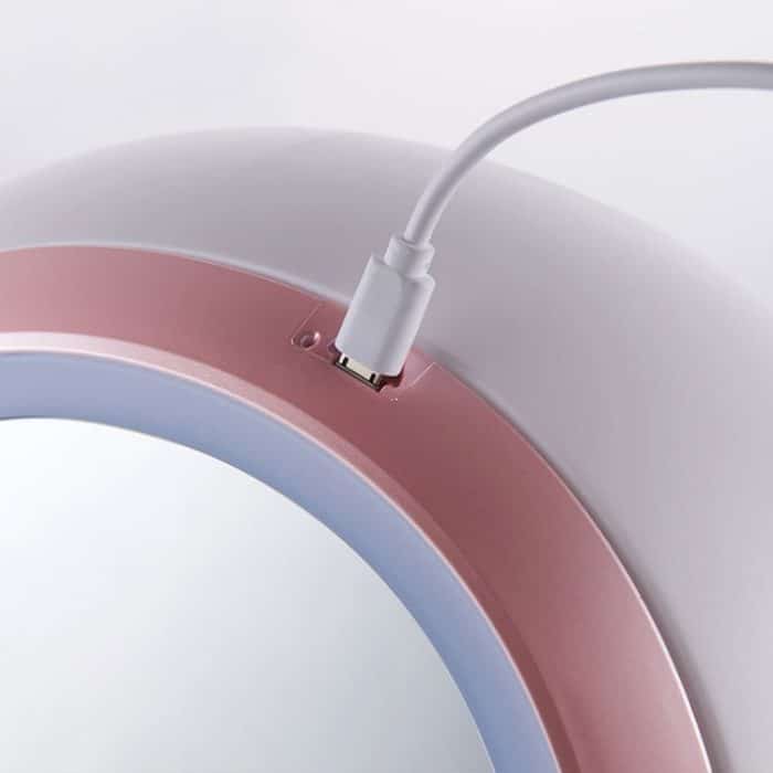 Staubdichte tragbare Kosmetik-Aufbewahrungsbox für den Schreibtisch mit Spiegel, White Single Mirror, White Mirror With Light, Pink Single Mirror, Pink Mirror With Light – Bild 4