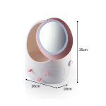 Staubdichte tragbare Kosmetik-Aufbewahrungsbox für den Schreibtisch mit Spiegel, White Single Mirror, White Mirror With Light, Pink Single Mirror, Pink Mirror With Light – Bild 9