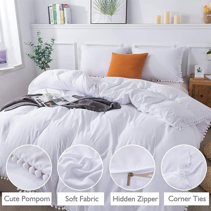Prinzessinnen-Bettwäsche-Sets mit gewaschenem Ball, dekorativem Kissenbezug aus Mikrofaserstoff, Twin（One Pillowcase and One Quilt）, Queen（Two Pillowcase and One Quilt）, King（Two Pillowcase and One Quilt） – Bild 4