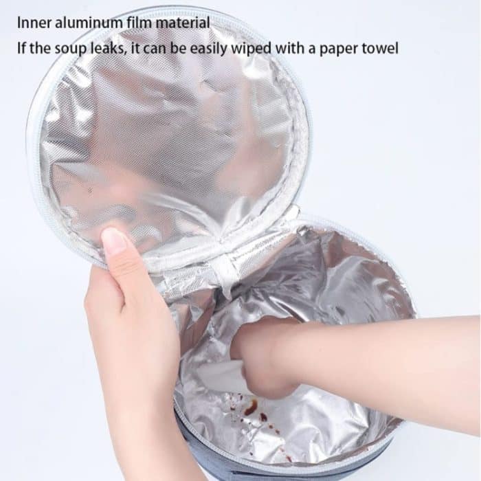 Runde Lunchtasche, isolierte Lunchbox, faltbare und tragbare Lunchtasche, L, M – Bild 4