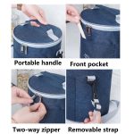 Runde Lunchtasche, isolierte Lunchbox, faltbare und tragbare Lunchtasche, L, M – Bild 5