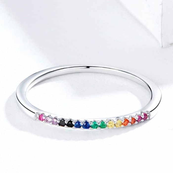 Ring aus Sterlingsilber, S925, farbiger Zirkonring – Bild 3