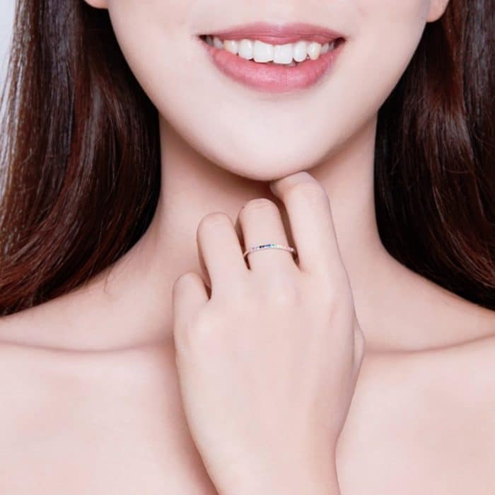 Ring aus Sterlingsilber, S925, farbiger Zirkonring – Bild 7