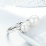 S925 Sterling Silber Ring Female Pearl Open Ring