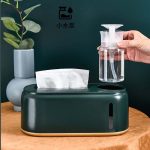 Befeuchtende Taschentuchbox, kreative Nass- und Trocken-Taschentuchbox, Pure White Gray Bottom, Dark green White Bottom, Dark Green Gold Bottom – Bild 6