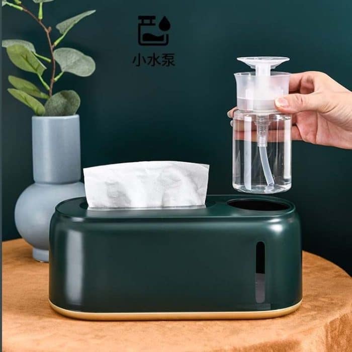 Befeuchtende Taschentuchbox, kreative Nass- und Trocken-Taschentuchbox, Pure White Gray Bottom, Dark green White Bottom, Dark Green Gold Bottom – Bild 6