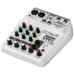 TU04 BT Sound-Mischpult, Aufnahme 48 V Phantomspeisung, Monitor, AUX-Pfade plus Effekte, 4-Kanal-Audiomischer mit USB – Bild 9