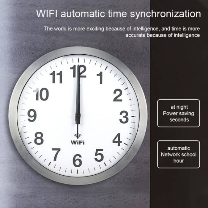 Intelligente Netzwerk-automatische Zeitsynchronisation, WLAN-Wanduhr, moderne, minimalistische, leise Wohnzimmeruhr, 12 inch, 14 inch, 16 inch – Bild 8