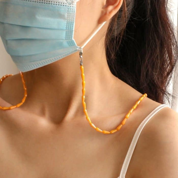 2 Stück Tropfen-Stil, facettierte Kristall-Masken-Lanyard-Halskette, Brillenkette – Bild 3