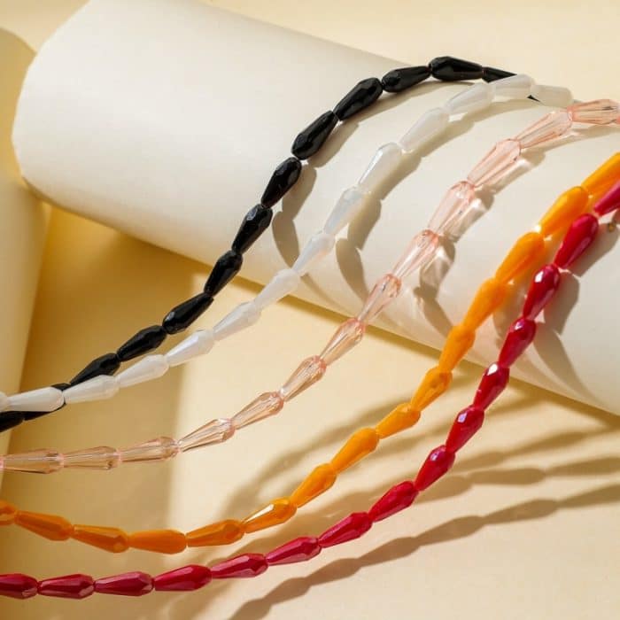 2 Stück Tropfen-Stil, facettierte Kristall-Masken-Lanyard-Halskette, Brillenkette – Bild 6