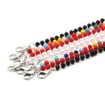 5 Stück Masken-Lanyard, handgefertigte Kristallperlenkette, Anti-Drop-hängende Brillenkette, Colorful, Black, Red, White – Bild 3