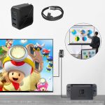 Multifunktionsprojektion und Lade-AC-Adapter-Basis, unterstützt Android/PC/Lite für Switch, Black+US Plug, Black+EU Plug, Black+UK Plug – Bild 9