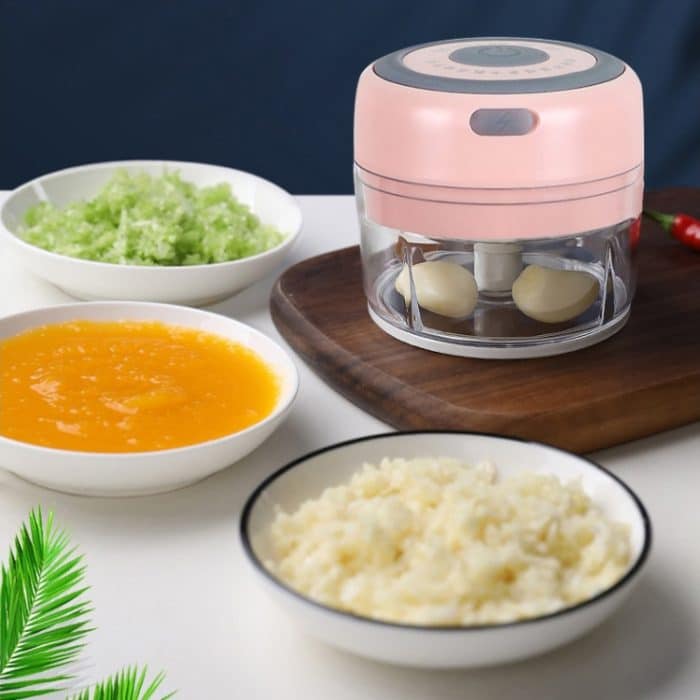 Elektrischer USB-wiederaufladbarer Knoblauch-Mischstampfer, ergänzender Lebensmittelstampfer, Edelstahl-Zerkleinerungs-Knoblauchschälgerät, kabelloser Mini-Knoblauchschneider, Pink, Green, White – Bild 3
