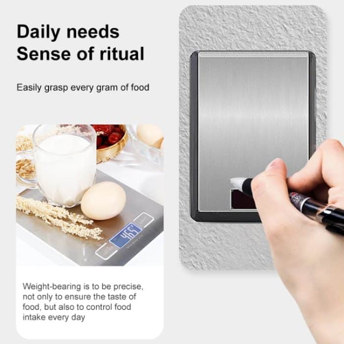 Edelstahl-Küchenwaage, Haushaltsnahrung, elektronische Waage, 5kg/1g, 10kg/1g – Bild 4